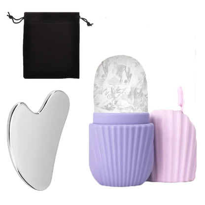 bellisse ™1/3PCS Ice Face Roller Stainless Steel Gua Sha