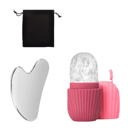 bellisse ™1/3PCS Ice Face Roller Stainless Steel Gua Sha